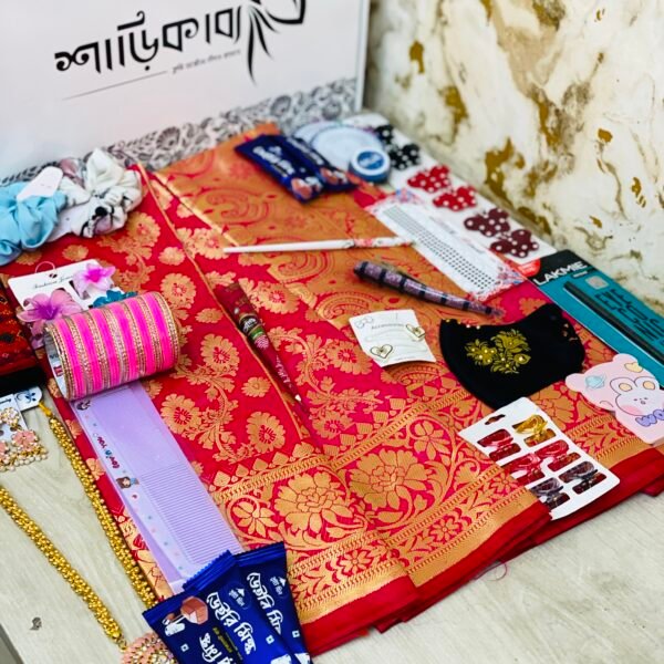 IMG_2883 (2) ❤️ রানী গোলাপি Royal Pink কাতান শাড়ি সাথে ২৭টি প্রিমিয়াম গিফট 💝✨