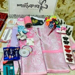 IMG_2887 (2) 🩷 গোলাপি Pink কাতান শাড়ি সাথে ২৭টি প্রিমিয়াম গিফট 💝✨